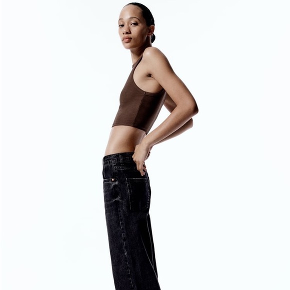 Zara Brown Ribbed T-Shirt Tank - Picture 6 of 10